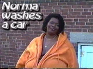 norma stitz - washes a car monster tits huge ass natural tits granny